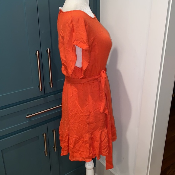 NWT BB Dakota Golden Ages Tie Waist Layered Dress in Clementine - Picture 5 of 10